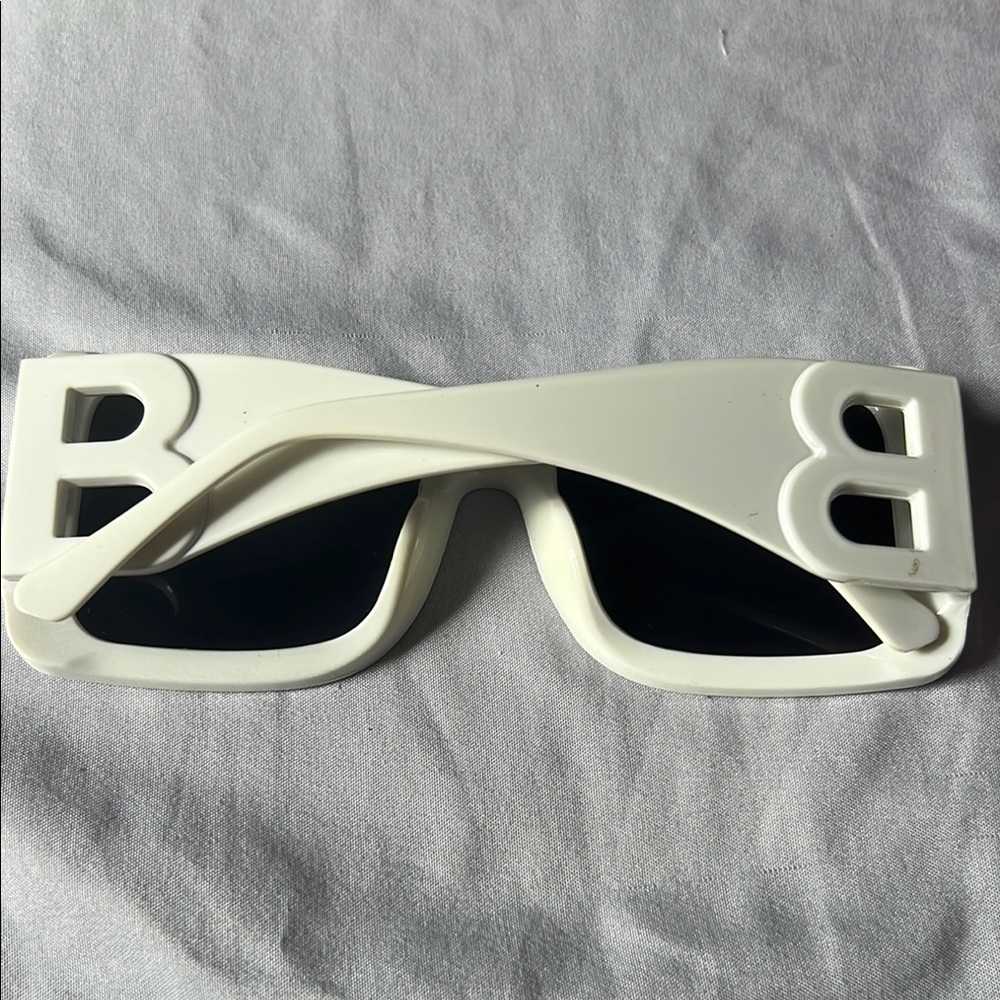 White Sunglasses with Bold Lettering